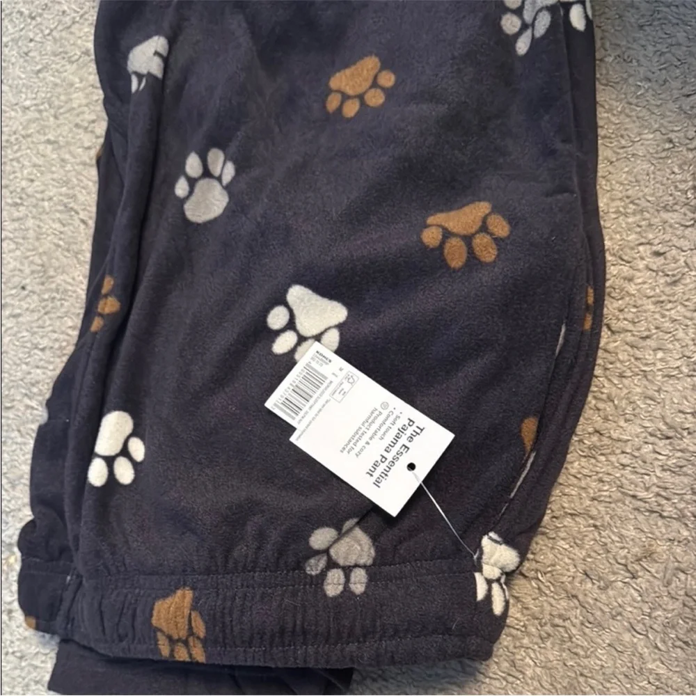 Paw Print Mens Fleece Pajama Pants NWT size Medium - Picture 1 of 4